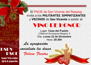 cartel vino de honor